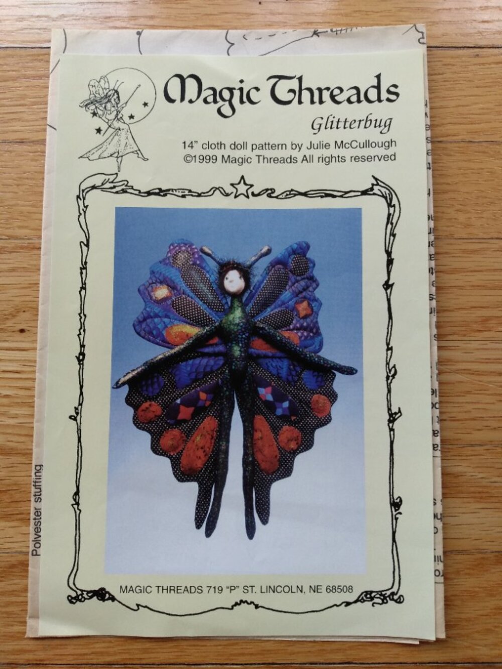 Vintage Butterfly Doll Glitter Bug Sewing Pattern Garden Decor Bohemian Fairy